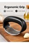 Stainless Steel Garlic Press | Rocker Garlic Crusher With Black Handle | Manual Garlic Mincer Tool For Ginger Garlic Kitchen Prep - 4