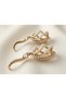 Pearl Effect Dangle Earrings Luxurious Event Evening Elegance Futuristic Grace Fluid Cage Jewelry