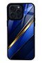 iPhone 15 Pro Max Sapphire Gold Edge Design Glossy Phone Case