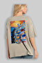 Santorini Greece 2 Beige Oversize Country City Back Printed Unisex T-Shirt 100% Cotton Premium - 3