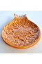Handmade Ceramic Embossed Small Spoon Rest Blue Tile Pattern Decorative Green Spoon Coaster Kitchen Spoon Rest Countertop Lilac Spoon Stand Orange Ladle Spoon Holder - 6
