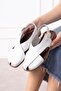 Vieste White Cross-Strapped Gold Buckle Women's Sandals - 3