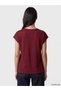 Lcw Everyday Burgundy V-Neck Women's T-Shirt - 4