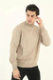    Men's Half Turtleneck Sweater - Beige - 2