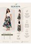 Plus Size Floral Patterned Viscose Midi Skirt High Waist Flowy Relaxed Fit Casual Stylish Skirt - 3