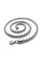 Silver Color Interlocking Albanian Elevator Unisex Men's Steel Necklace - 2672