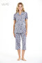 Women's 95% Viscose Maternity & Postpartum Capri Pajama Set - 2