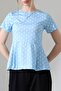 Women's Sandy Crew Neck Short Sleeve Peplum Blouse - 5