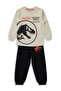 Jurassic World Pajama Set |   Single Jersey-Single Jersey Long Sleeve Crew Neck |   School Nursery and Daily Use - Ecru - 2