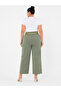 Plus Size Venus Fabric Elastic High Waist Wide Leg Women's Trousers - 4