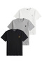 Men's Black T-Shirt 100% Cotton Single Jersey Basic T-Shirt Crew Neck Embroidered T-Shirt Men'S-3Lü