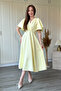 V-Neck Ruffled Midi Dress with Flounce Sleeves - 3
