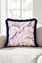Sakura Flower Elegant Chic Fringed Pillowcase - Japanese Bohemian Pink Navy Blue Tassel Throw Pillow Cover - 4