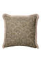 Luxurious Floral Motif Stylish Fringed Pillowcase - Elegant Floral Mink Beige Cream Tassel Throw Pillow Cover - 5