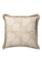 Art Deco Geometric Patterned Fringed Pillowcase - Eclectic Beige Cream Mink Tassel Throw Pillow Cover - 4