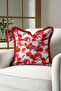 Floral Chic Romantic Spring Rose Poppy Fringed Pillowcase - Botanical Burgundy Tassel Throw Pillow Cover - 4