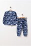 Boy's Printed Combed Cotton Pajama Set M00844 Blue - 3