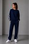 Women's Striped Crewneck Sweat Suit