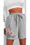Hanangiyim Unisex Oversize Relaxed Fit High Waist Special Design Printed Summer Shorts