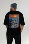 Santorini Greece Black Oversize Country City Back Printed Unisex T-Shirt 100% Cotton Premium - 5