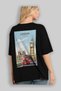 London England 2 Black Oversize Country City Back Printed Unisex T-Shirt 100% Cotton Premium - 4