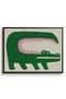 Green Crocodile Kids Wall Art | Portrait Framed Canvas Print | Luxury Modern Decor for Kids Room - 2