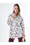 تونيك من القطن والكتان منقوش باللون الكريمي - 8