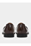 Brown Croc Textured Bit Loafers - 4