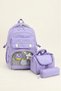 Transparent Luxury Primary-Secondary School Twill 3-Piece Set Bag with Toys, Thermal Lunch Bag and Pen Holder - 3