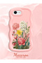 iPhone Se 2020 Compatible Case Camera Protector Pink Silicone Couple Phone Case Floral Pattern - 2