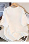 Printed Oversize Crew Neck T-Shirt - White - 3
