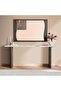 TERRA CONSOLE TABLE WITH MIRROR MARBLE - BEIGE & BROWN
