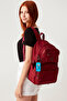 Unisex Claret Red Backpack Clinkır Laptop Compartment Crinkle Waterproof Travel School Bag 40x30x15cm