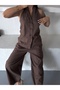 Women's Linen Vest and Shalwar Pants Set - 4