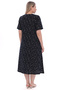 Pentagonal Collar Piece Stitched Half Sleeve Plus Size Cotton Combed Dress - 8