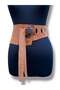 Amaris Oval Buckle Windowed Tan Nubuck Bohemian Leather Belt - 2