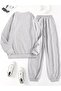 Unisex Men Women Awesome 1983 Printed 3 Thread Crew Neck Sweatpants Set - 2