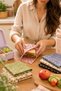 4-Pack Wax Food Storage Cloths 25X25 cm – 100% Cotton, Washable and Reusable - 6