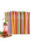 100Pcs 6MM Colourful Flexible Plastic Drinking Straws, Multicolour, Bendable, for Parties and Everyday Use