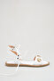 White Women's Bodrum Sandals Gold Starfish Mussel Shell Drawstring Gladiator Beach Casual Stylish - 4