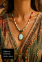 Natural Stone Amazonite and Coral Detailed Bohemian Authentic Design Handmade Women's Necklace