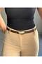 Long Gold Aries Horn Buckle Belt Waist Belt Jacket Belt Dress Belt Trouser Belt - 2