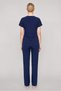Women's Navy Blue Classic Shirt Collar Pajama Set - 5