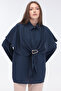 -Double Tunic with Cape Buckle Fastening at the Waist, Modal Woven Fabric - 3