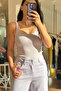 Lilac Strappy Camisole Lycra Bodysuit - 3