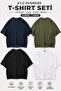 Large King Size Premium Quality Cotton T-Shirts 4 Pieces Black, Navy Blue, Khaki and White