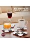 Marble Coasters Set of 4, Zebra Black & White Square Drink Coasters for Home & Office