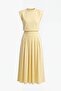 Women's Crew Neck Crop Top and Pleated Skirt Set - 6