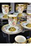Acar Plus Embossed Golded Standing Coffee Cup Set Martine 90 ml - 2