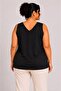 Women's Plus Size Casual Blouse - Front and Back V-Neck Ribbed Tank Top - 2
